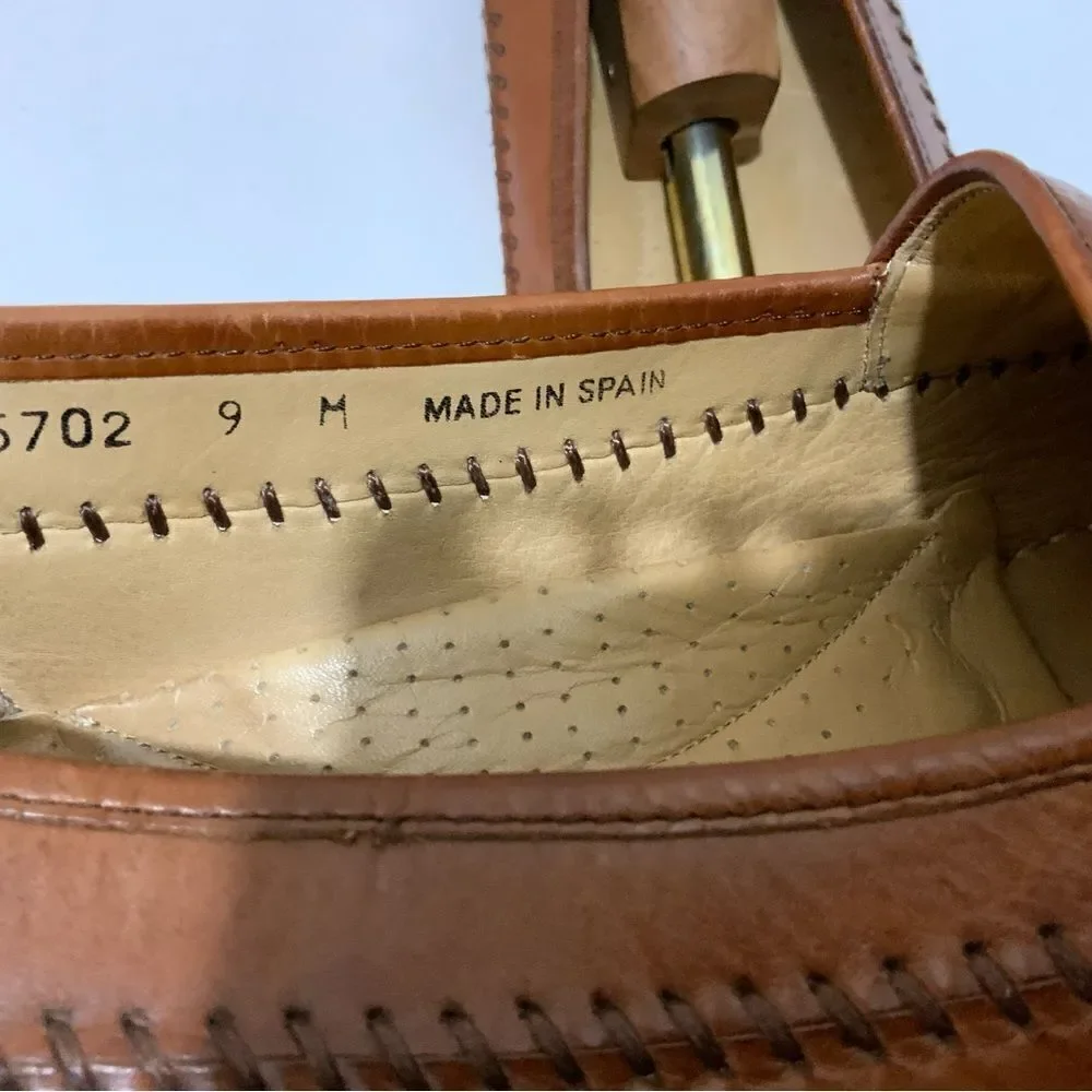 Magnanni Men's Brown Leather Buckle  Loafers Shoes 9 M *Made in Spain*